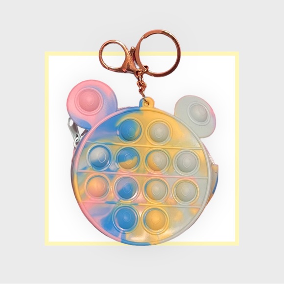 keychain small wallet popit pop it multi colored multi shapes - Picture 2 of 4
